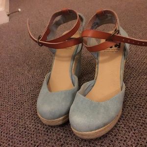 BC Footwear 4” Wedges - light blue